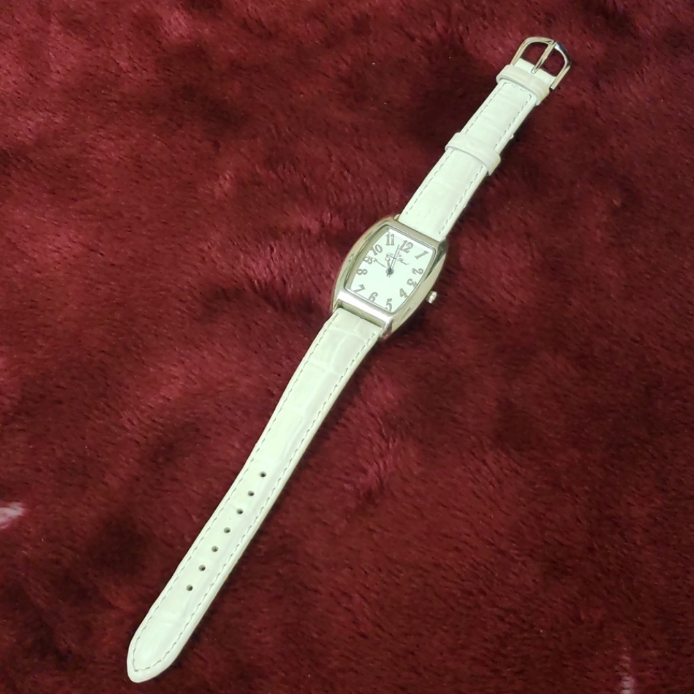 White leather watch